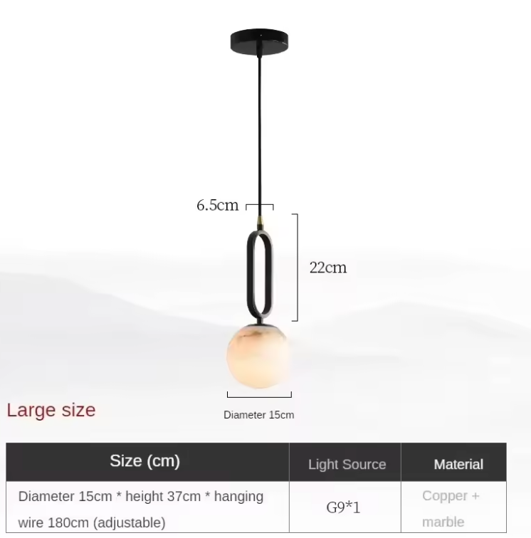 Lampa wisząca z marmuru naturalnego, nowoczesna 6