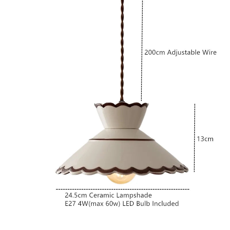 Ręcznie Malowana Ceramiczna Lampa Wisząca Dekoracyjna 7
