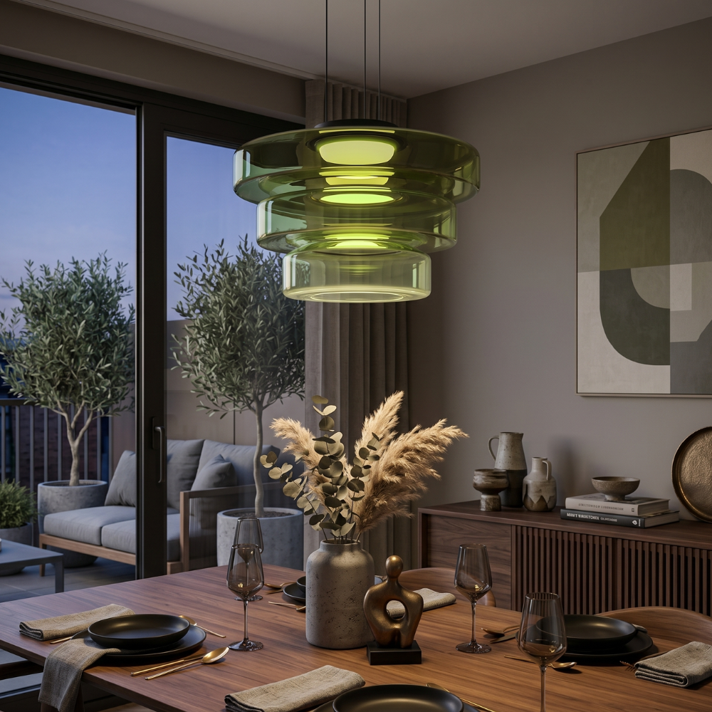 Regulowana Lampa Wisząca Minimalistyczna Szkło 7
