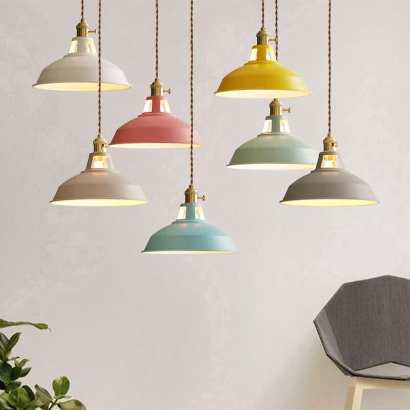 Kolorowa Lampa Wisząca Industrialna, Regulowana Wysokość 8