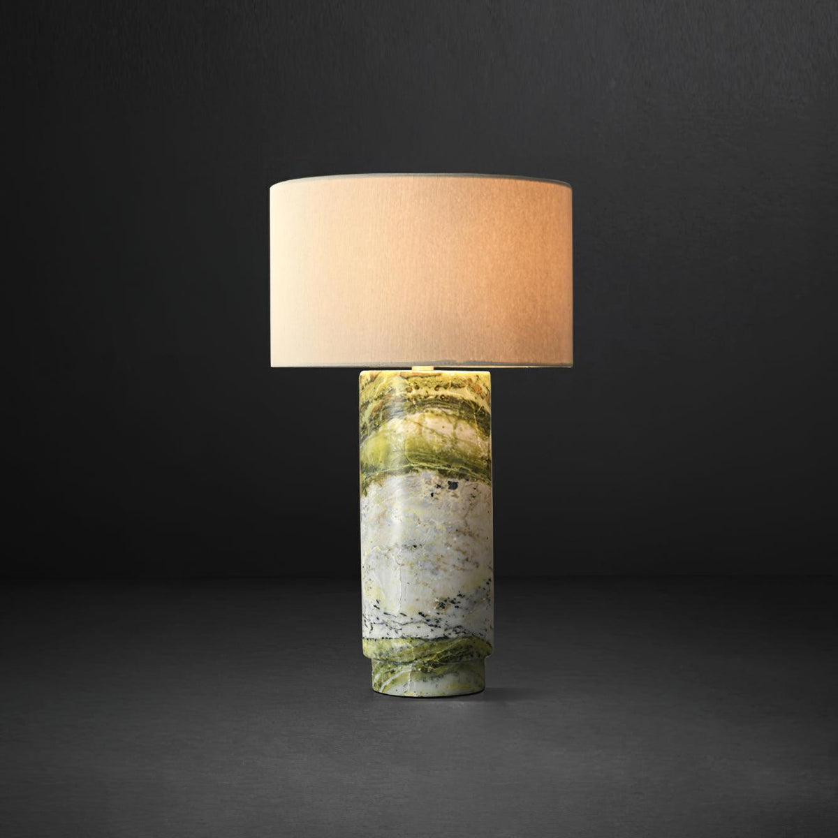 Nowoczesna lampa stołowa z zielonym marmurem 9