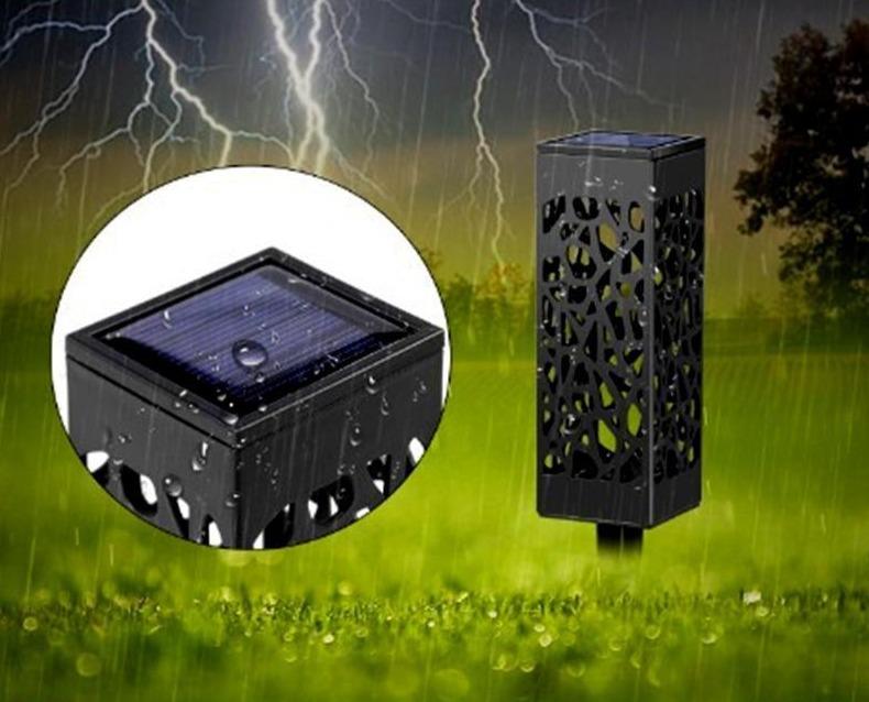 Zewnętrzna latarnia solarna LED z dekoracyjnym wzorem światła