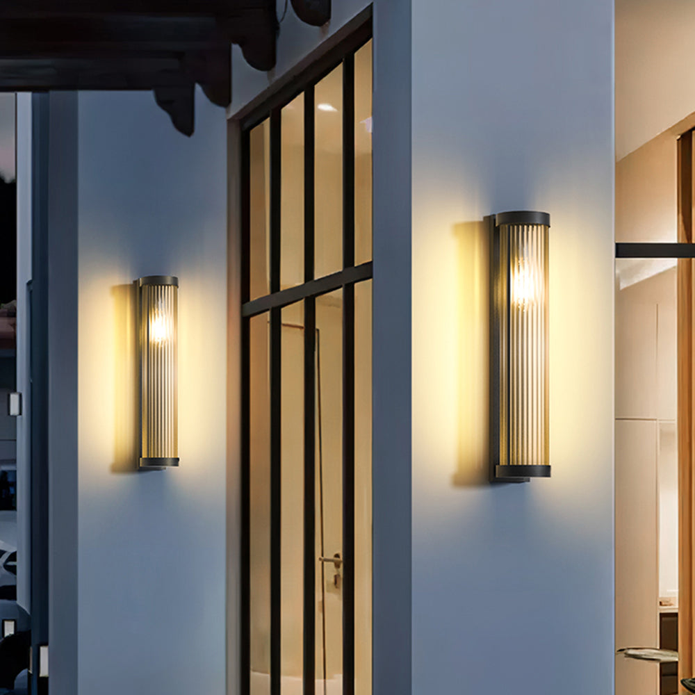 Outdoor solar LED wall lighting with up and down light emission