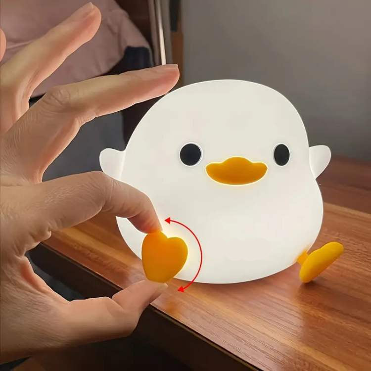 Soft LED night light with duck motif for the bedroom