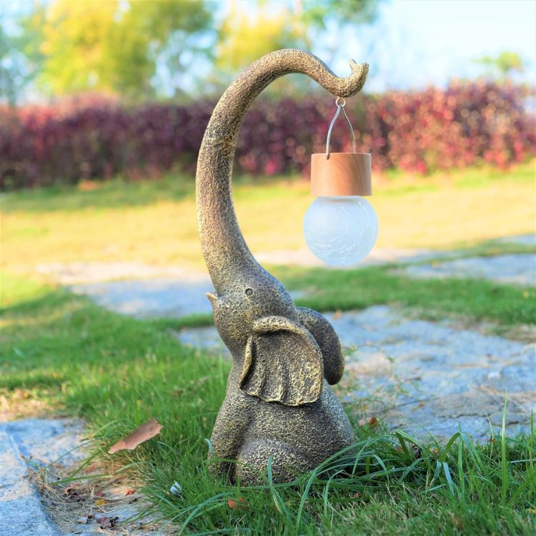 Solarna lampa ogrodowa z motywem słonia do nastrojowego światła