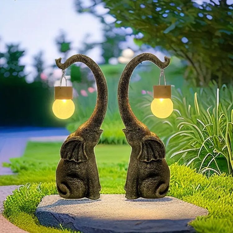 Solarna lampa ogrodowa z motywem słonia do nastrojowego światła