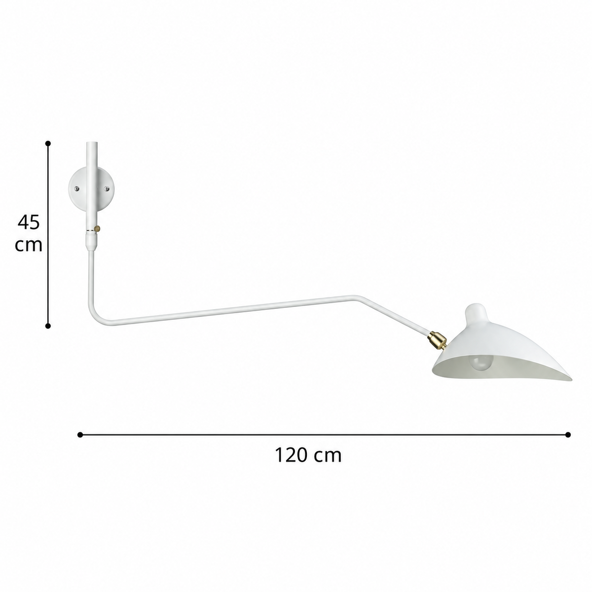 Lampa ścienna z regulowanym podwójnym ramieniem