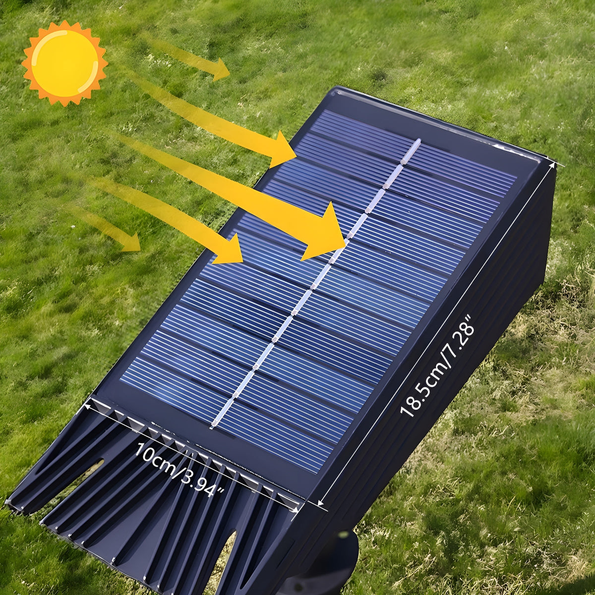 Solarny punktowy reflektor LED wielokolorowy do oświetlenia zewnętrznego